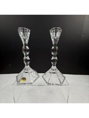 Vintage Princess House Heritage 24 Lead Crystal Candlesticks with Box